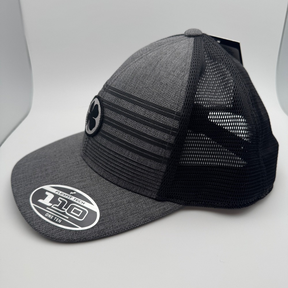 Black Clover Hat Live Lucky Charcoal Black Band of Brothers ADJ Mesh Trucker Cap - Picture 6 of 13